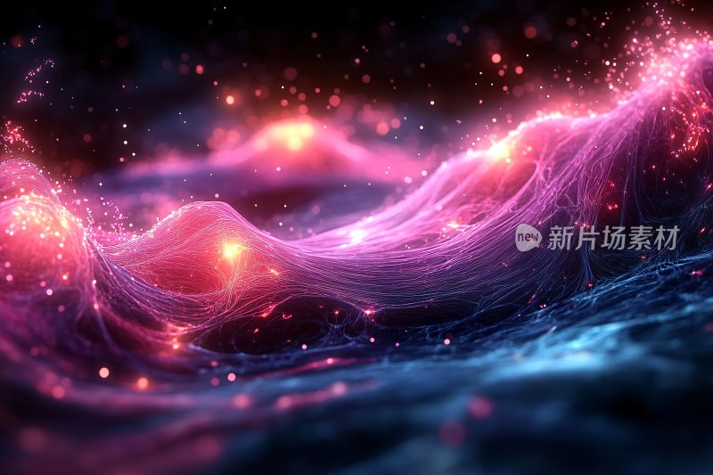 梦幻绚丽的流动光影背景