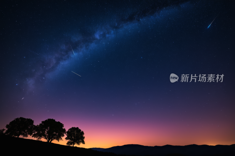 星空夜空流星高清风景图片