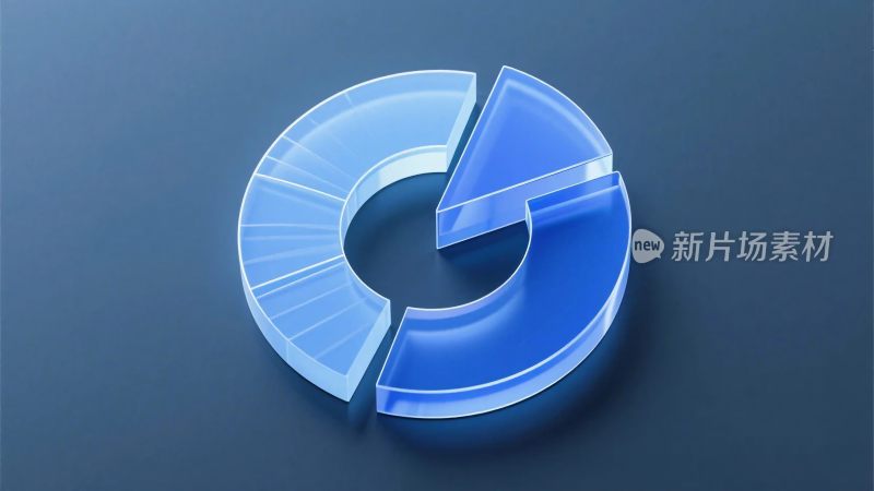 蓝色环形数据图表