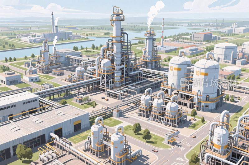 工业设施场景插画