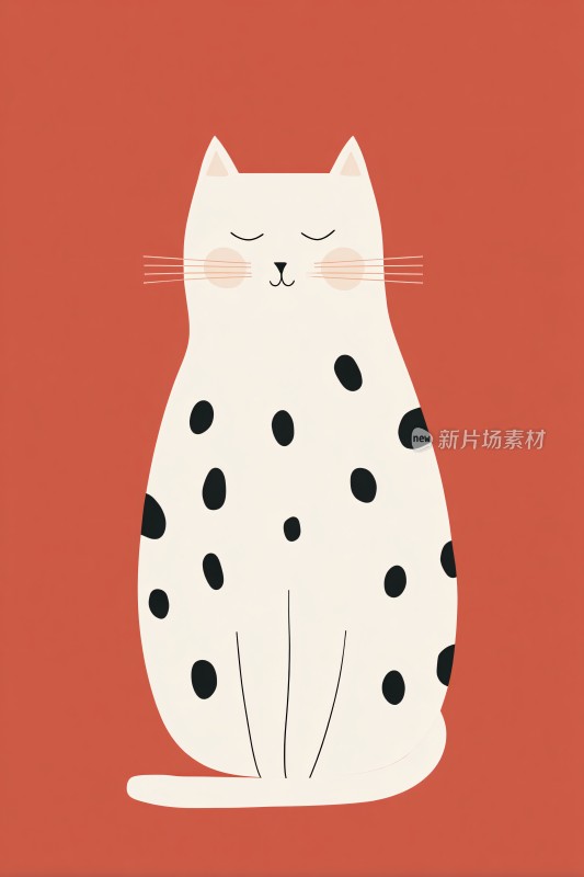 斑点猫咪插画