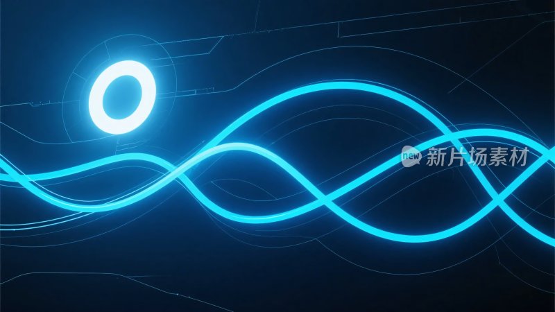 蓝色霓虹线条科技感背景图