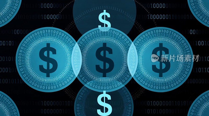 数字货币与美元符号的结合