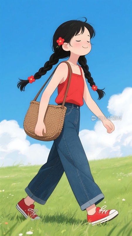 阳光下的快乐女孩