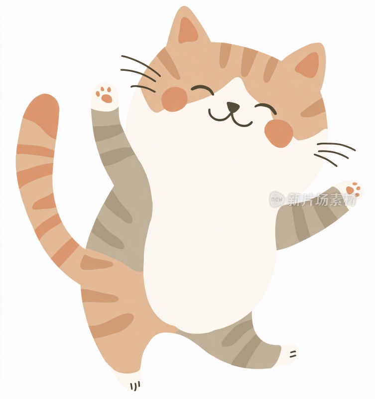 可爱猫咪欢快起舞