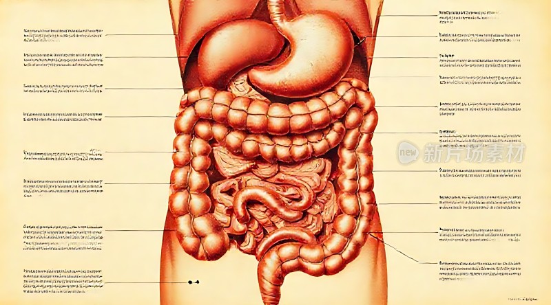 人体消化系统解剖图