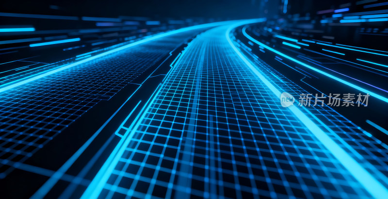 蓝色商务科技光轨光效背景