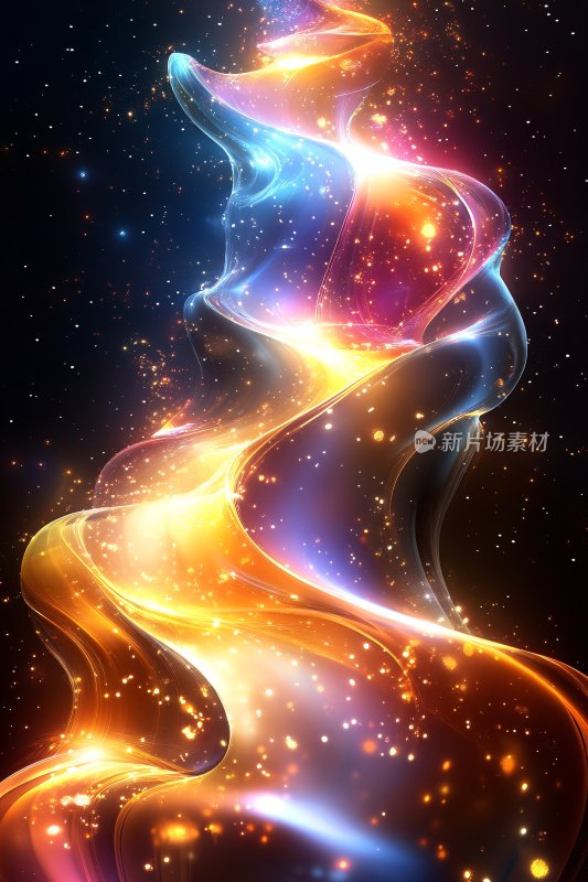 绚丽多彩的流动光影图案