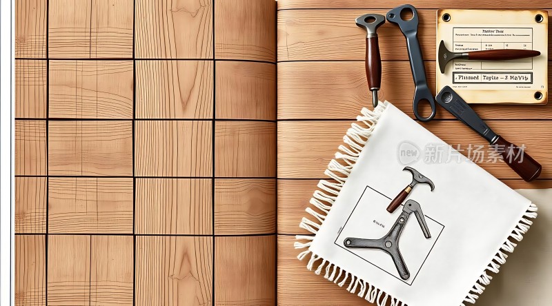 木制工具与图纸的结合