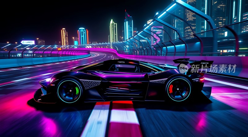 赛博朋克之夜未来座驾疾驰