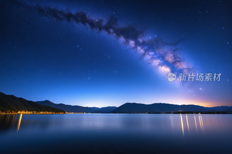 星空夜空长时间暴露在乳白色之中风景图片