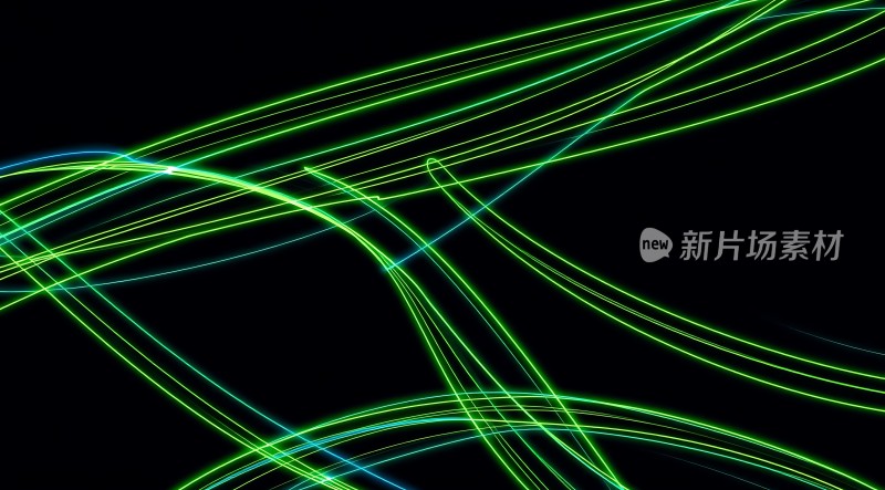 绿色光束交织的神秘夜空
