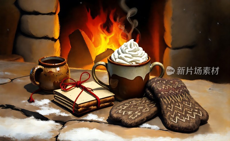 冬日暖炉旁的温馨时刻