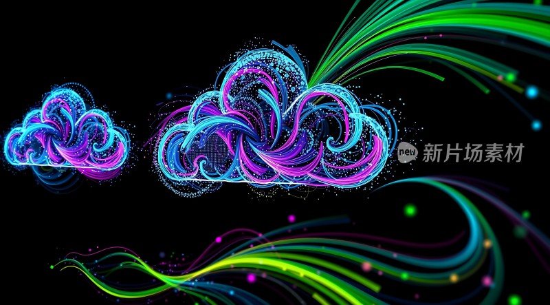 五彩斑斓的光彩云朵