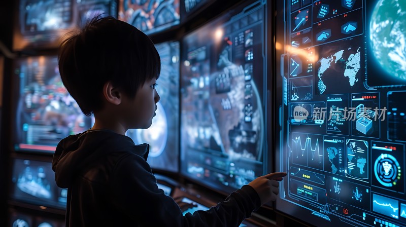 少年探索未来科技世界
