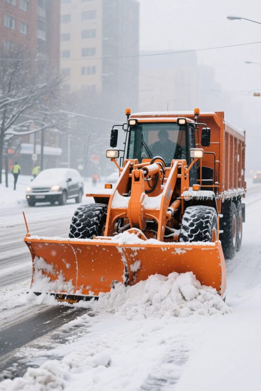 雪天道路铲雪车清雪