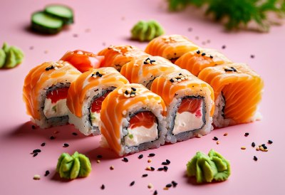 三文鱼黄瓜寿司卷