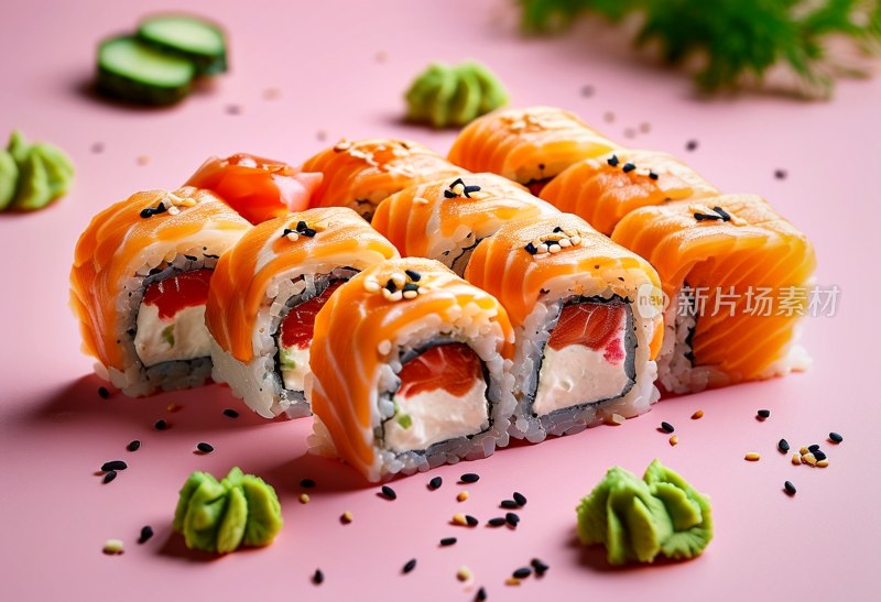 三文鱼黄瓜寿司卷