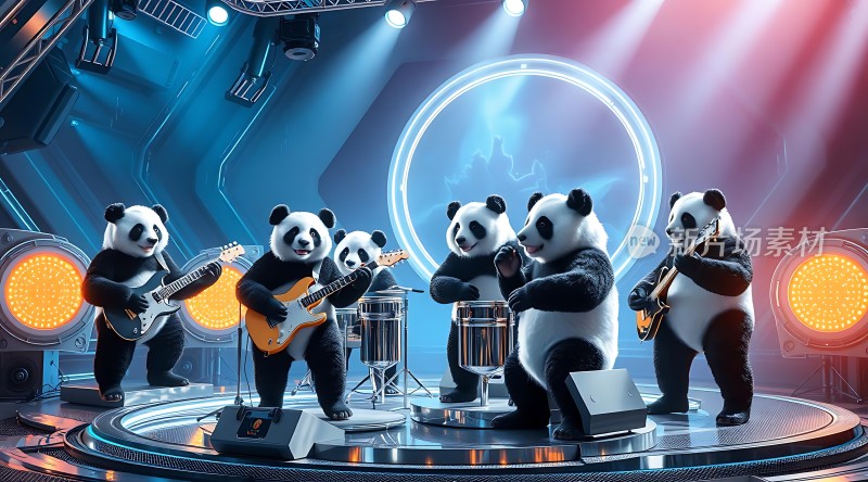 熊猫乐队舞台表演