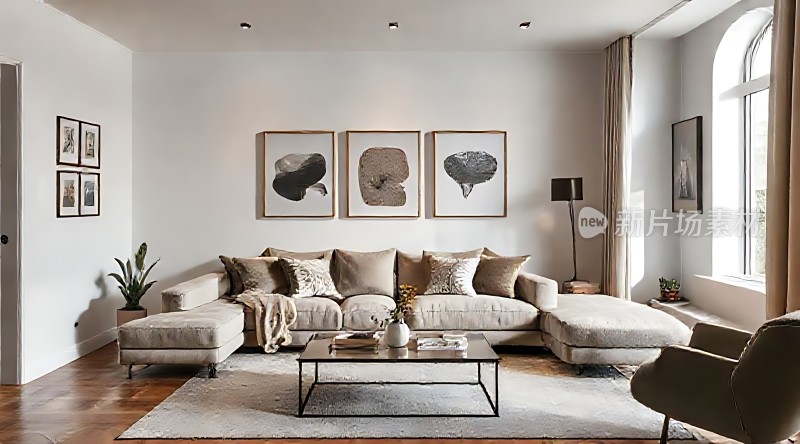 现代简约客厅温馨舒适生活空间