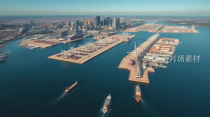 现代港口城市风光