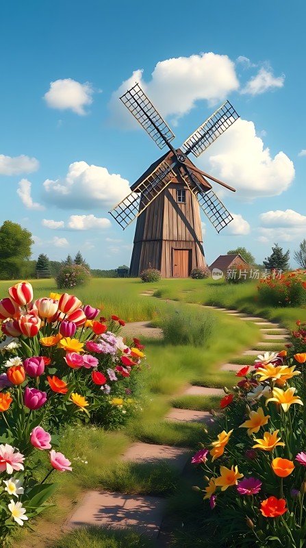 风车花海小径