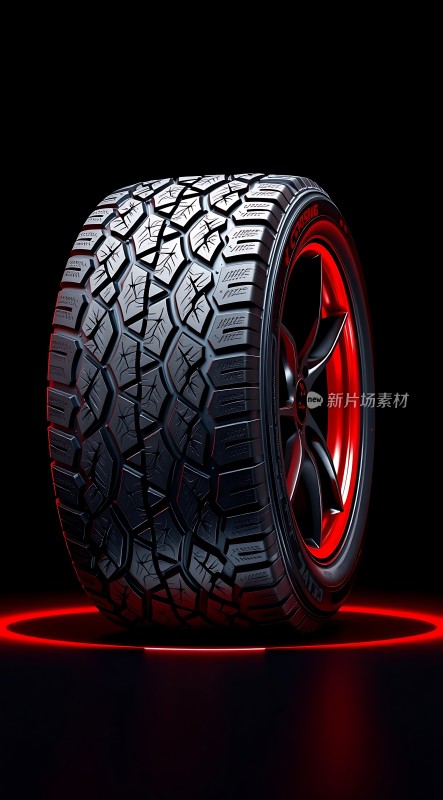 黑色轮胎配红色轮毂展现运动与力量之美