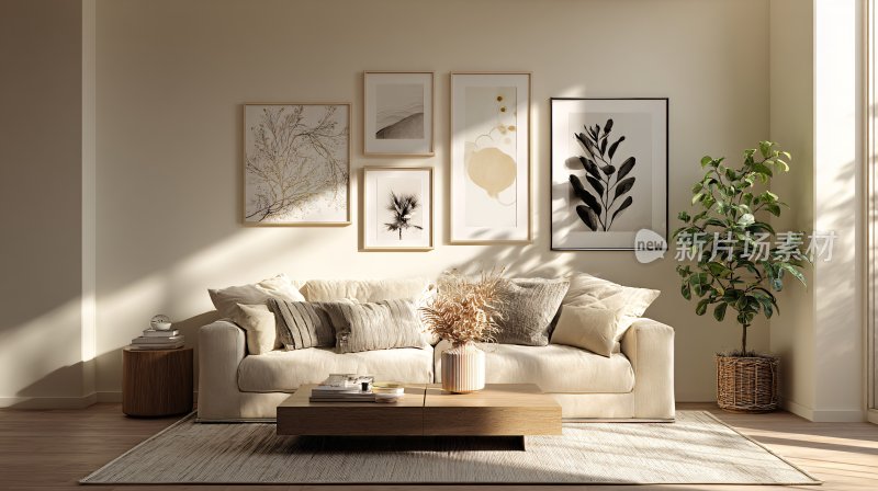 温馨现代风格客厅室内场景