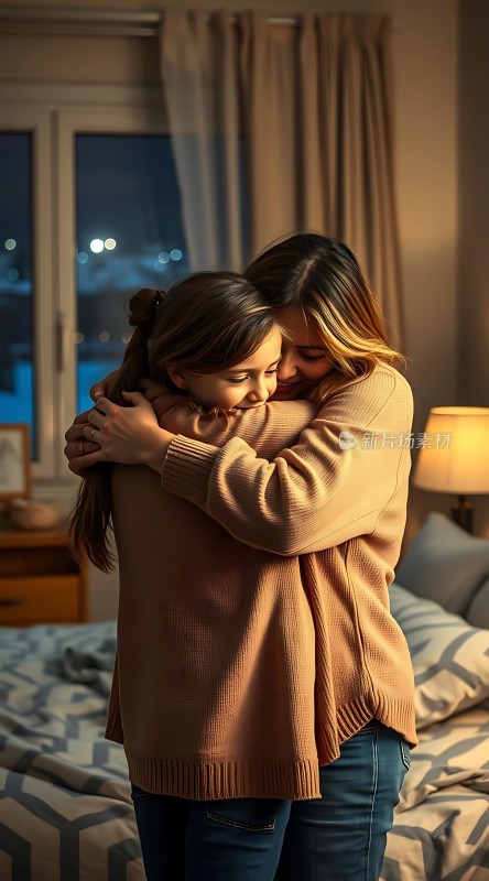 母女情深温馨拥抱时刻