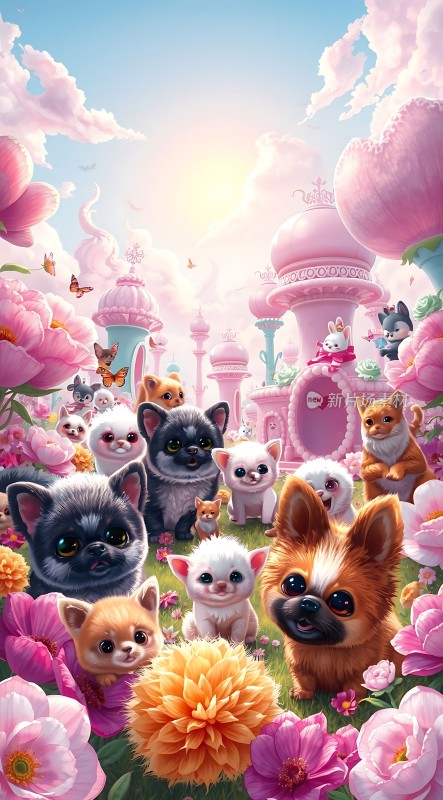 可爱小狗梦幻花园