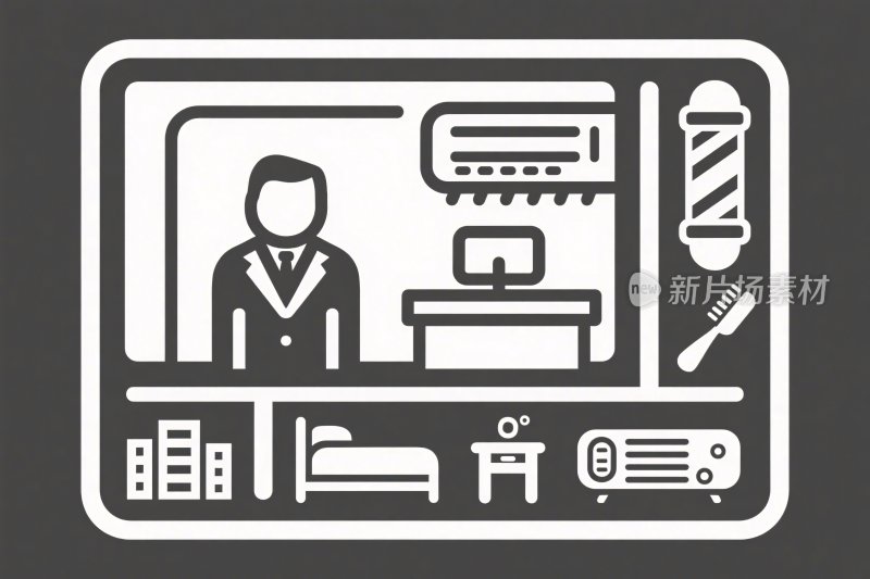 理发店服务场景图标