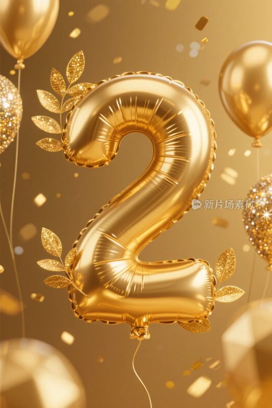 金色数字气球装饰