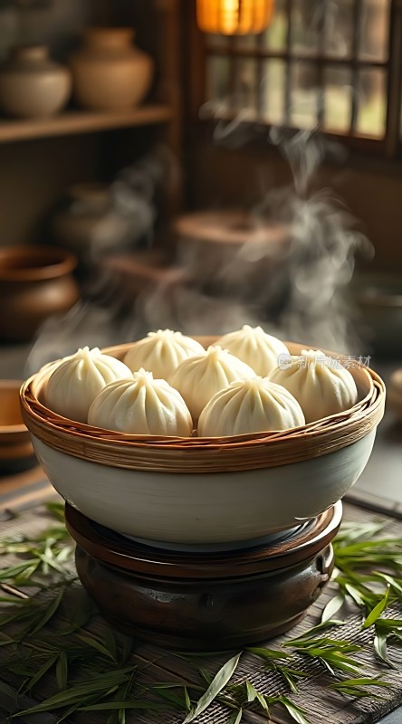 蒸笼里的美味包子