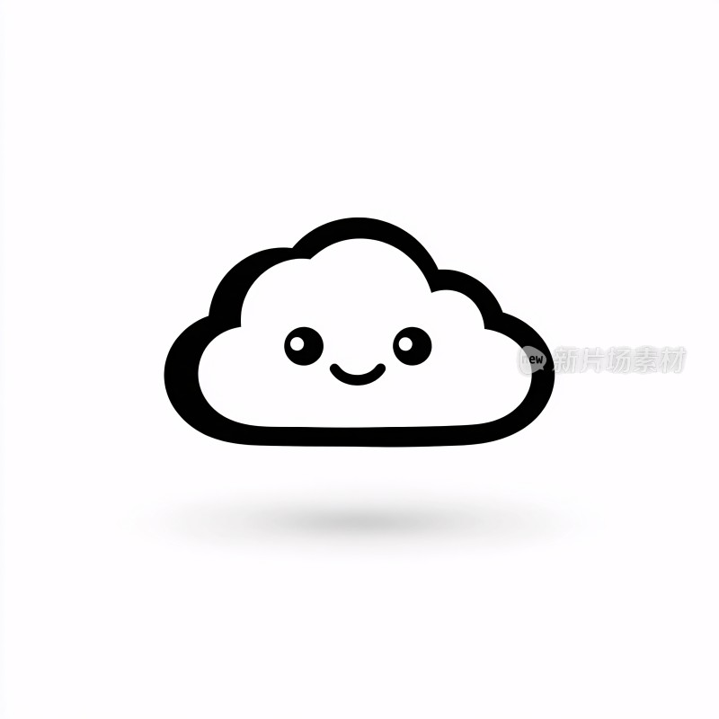 可爱笑脸云朵插画