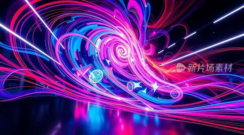 霓虹幻境光影交织的未来世界