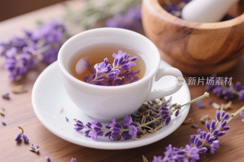 薰衣草花草茶特写