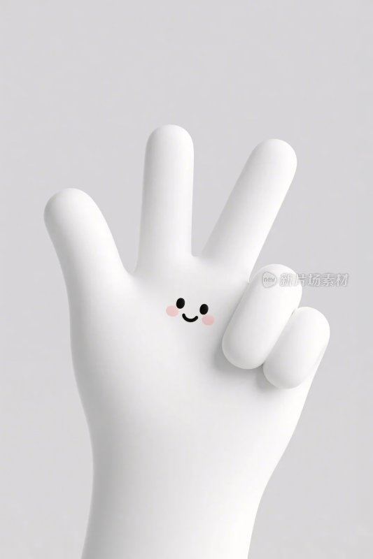 卡通手势笑脸插画