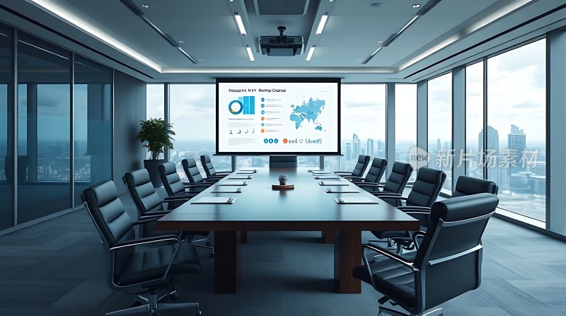 现代会议室全景展示高端大气适合商务洽谈