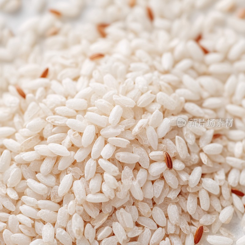 饱满白米粒特写