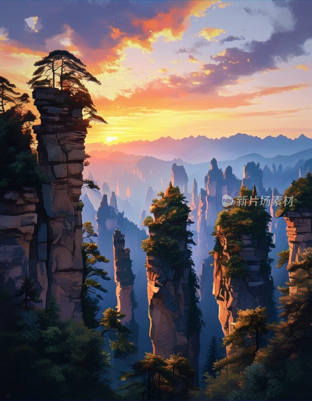 张家界天子山黄昏