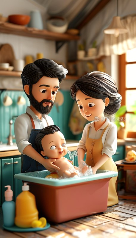 父母给宝宝洗澡