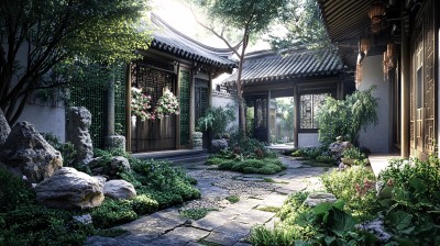 中式庭院落 中式庭院落