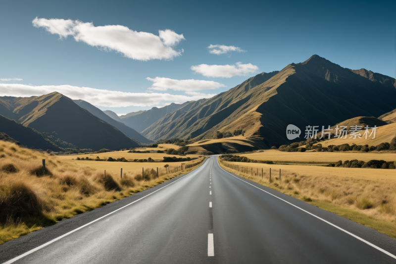 山脉天空是云彩的道路高清图片