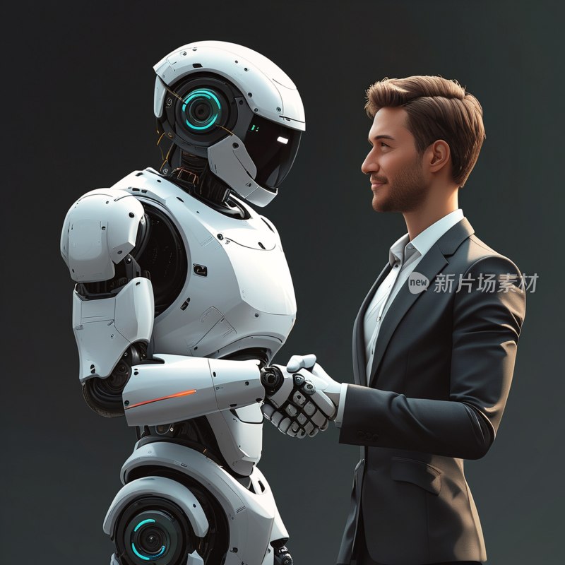 机器人握手矢量图