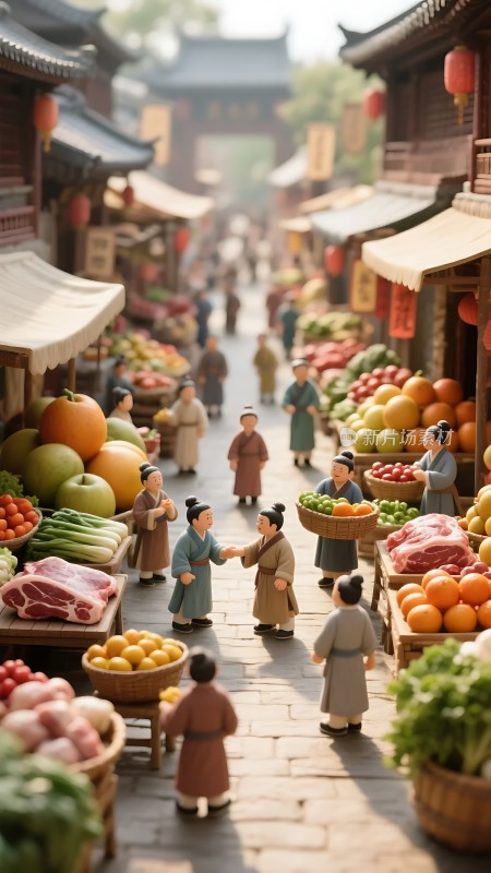 古风集市热闹非凡
