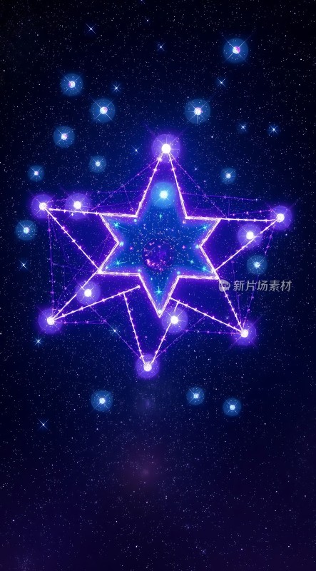 紫色星芒闪耀夜空