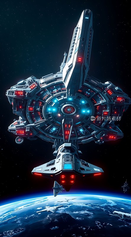 星际飞船环绕地球飞行