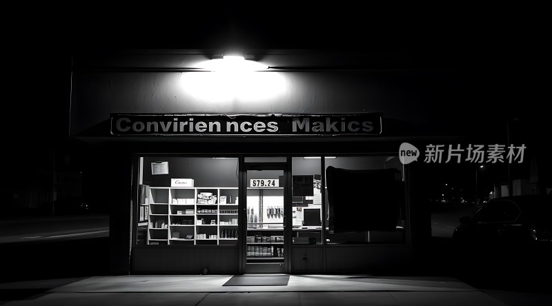 新片场素材便利商店夜景