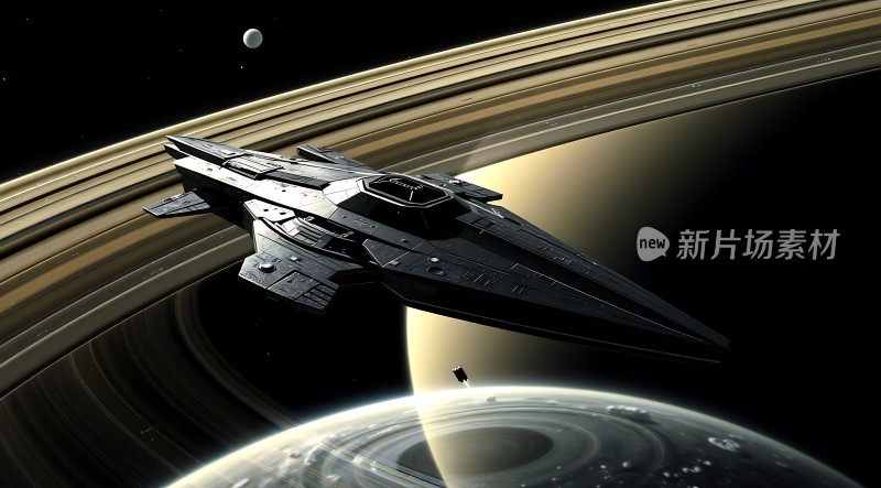 星际飞船探索神秘星环世界