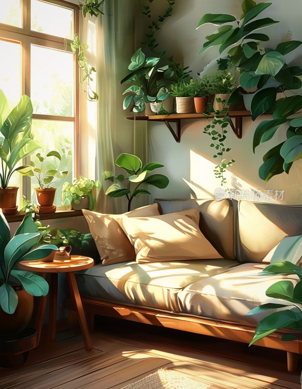 绿植沙发温馨空间